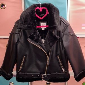 Gap Kids Faux Fur Biker jacket NWT size small